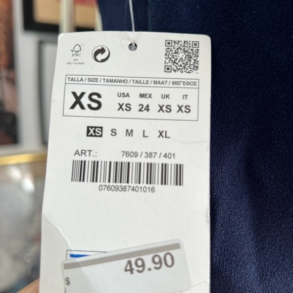 Navy blouse great material NWT‎ ZARA - Picture 12 of 12